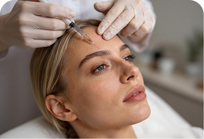 image of a girl taking botox