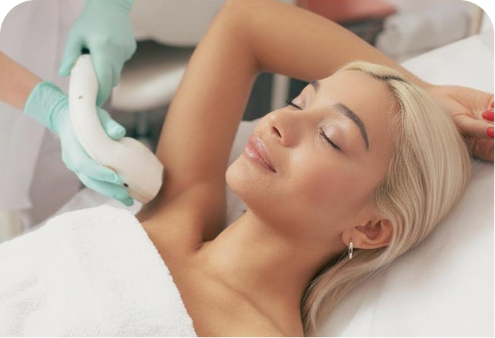 image of a woman taking Laser Hair Removal treatment